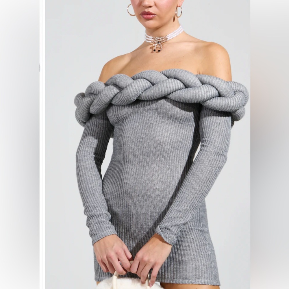 AKIRA Gray Turtleneck Sweater Relaxed Fit